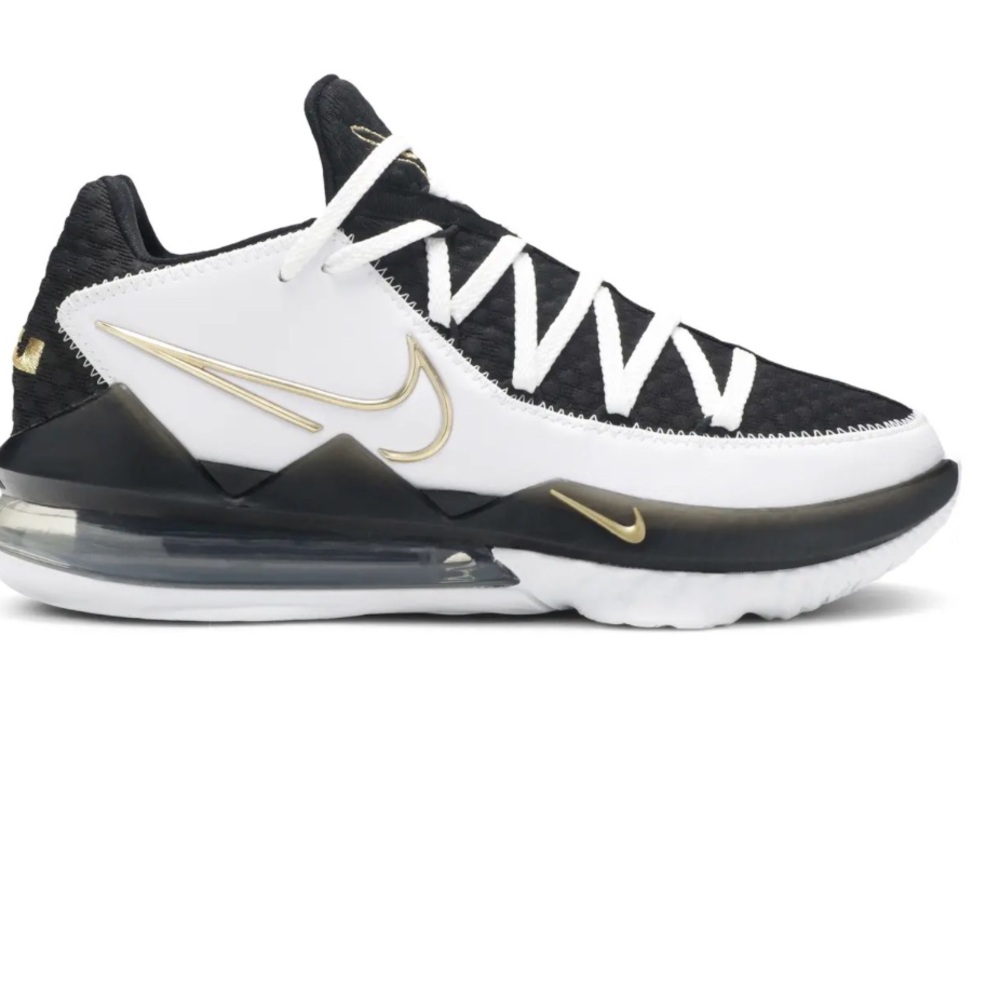 Nike LeBron 17 Sheriff basketball shoes. Metallic gold